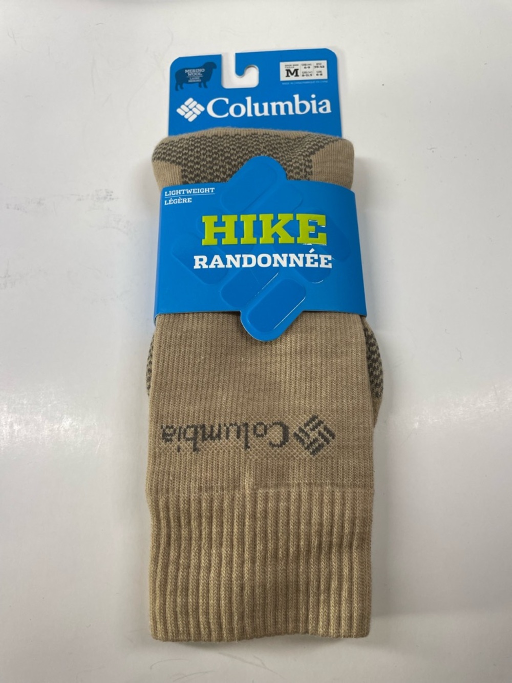 Columbia Hiking quarter Crew Socks Light weight merino wool M6-9, W8-11.5